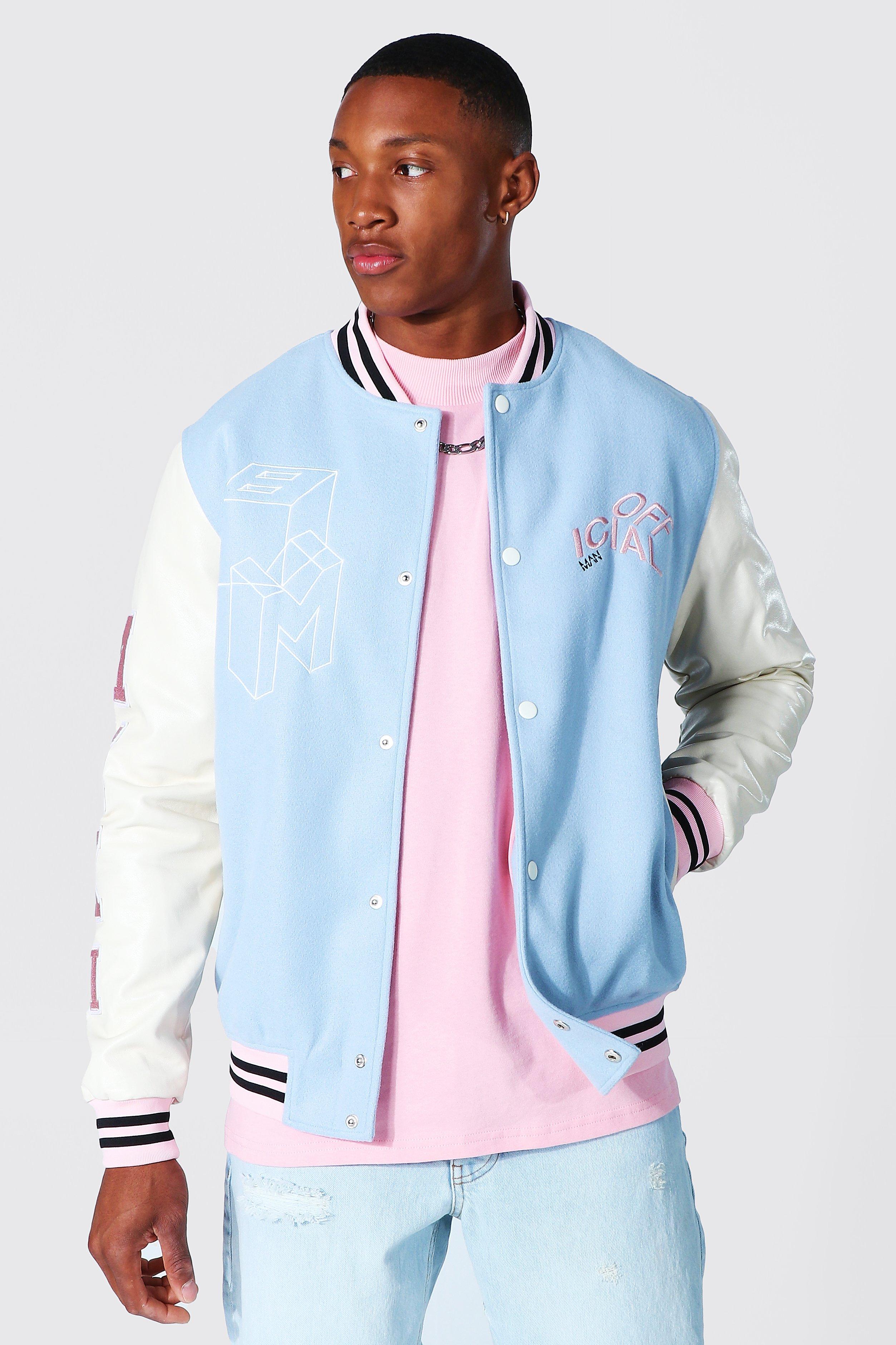 Blue and pink jacket sale